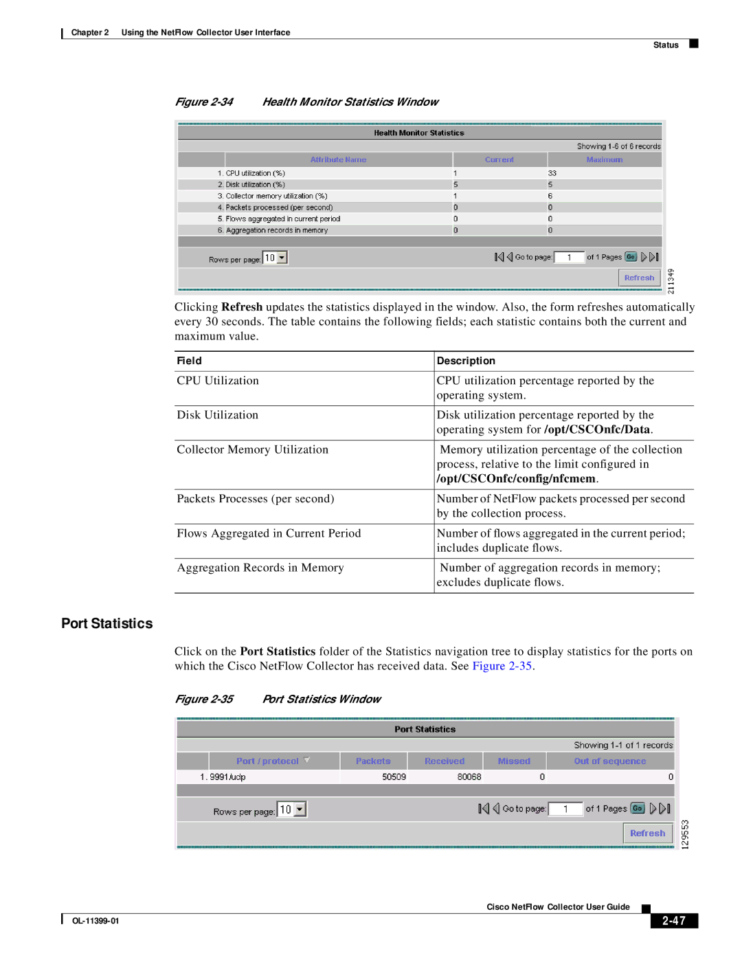 Cisco Systems OL-11399-01 manual Port Statistics, Opt/CSCOnfc/config/nfcmem 