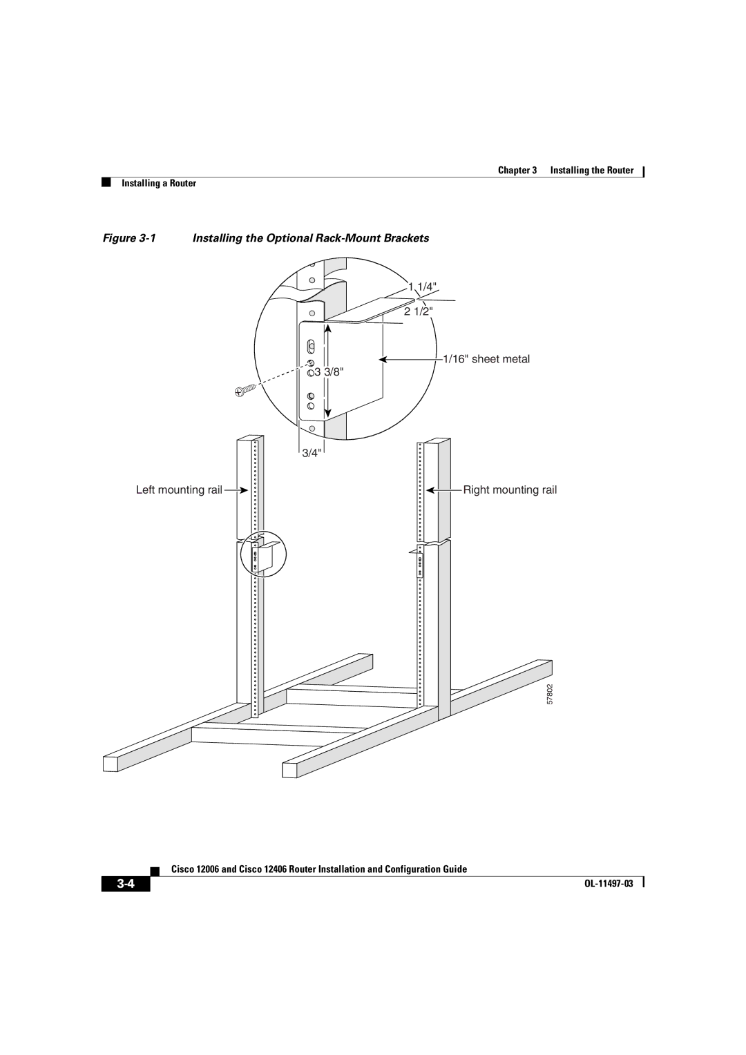 Cisco Systems OL-11497-03 manual Installing the Optional Rack-Mount Brackets 