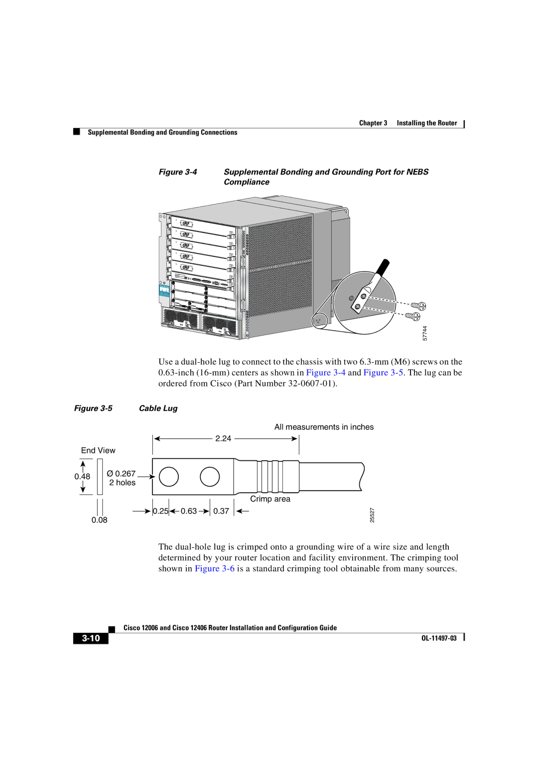 Cisco Systems OL-11497-03 manual Supplemental Bonding and Grounding Port for Nebs Compliance 