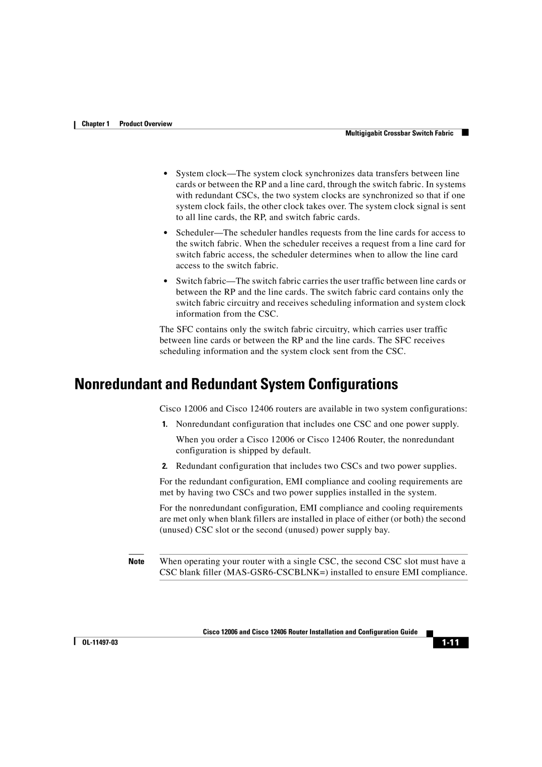 Cisco Systems OL-11497-03 manual Nonredundant and Redundant System Configurations 