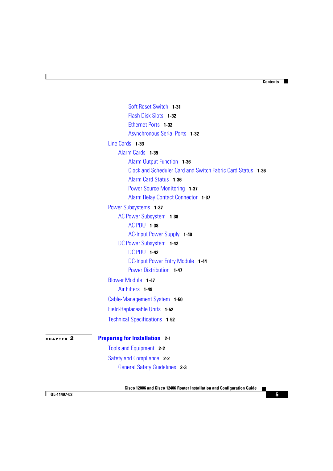 Cisco Systems OL-11497-03 manual Line Cards 