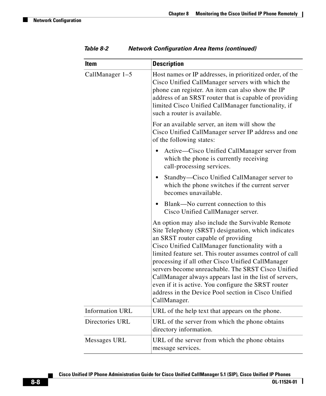 Cisco Systems OL-11524-01 manual Description 