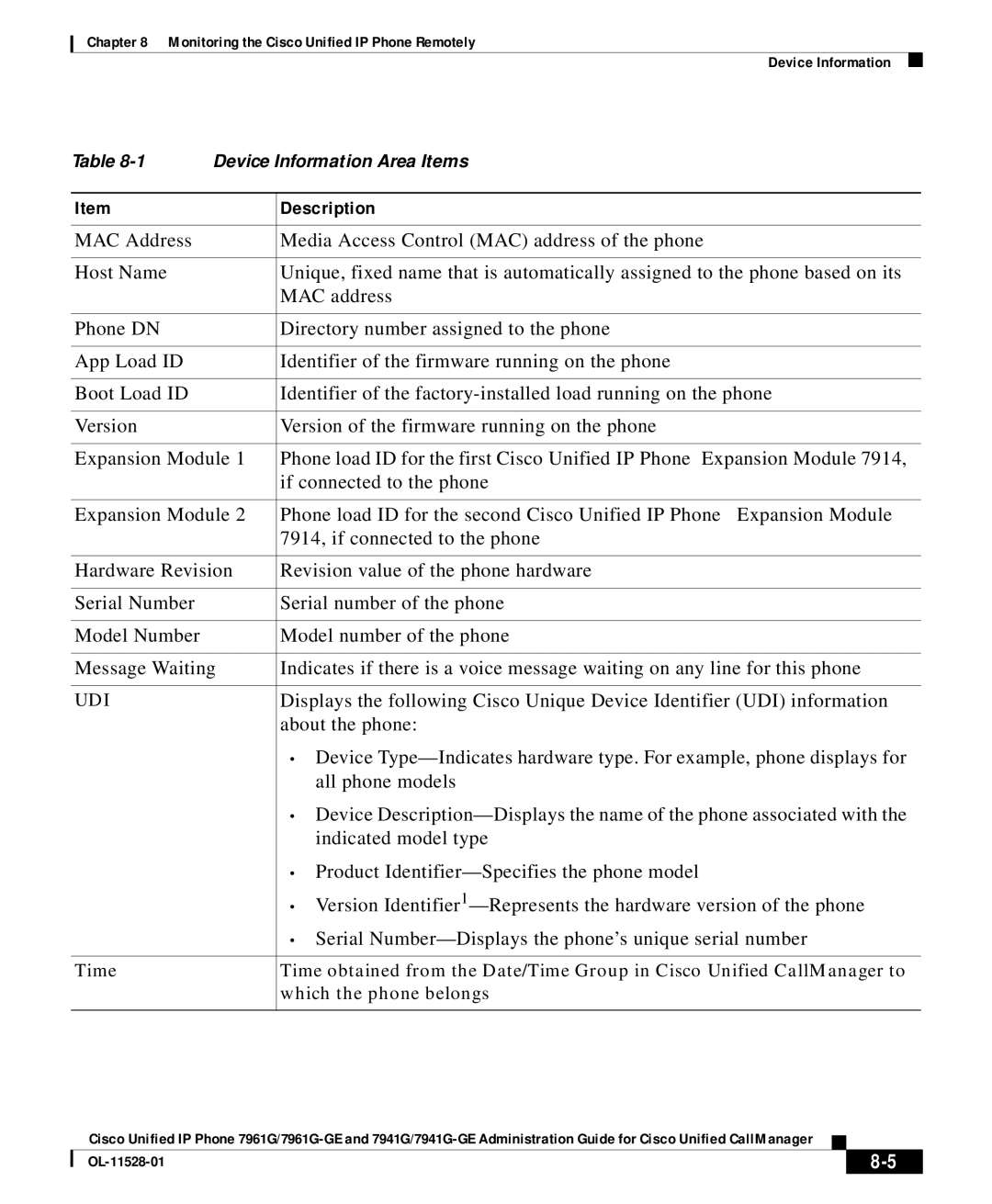 Cisco Systems OL-11528-01 manual Description 