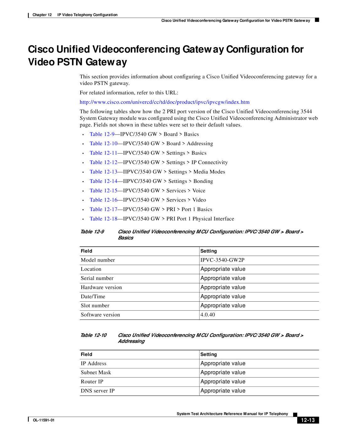 Cisco Systems OL-11591-01 manual 12-13 