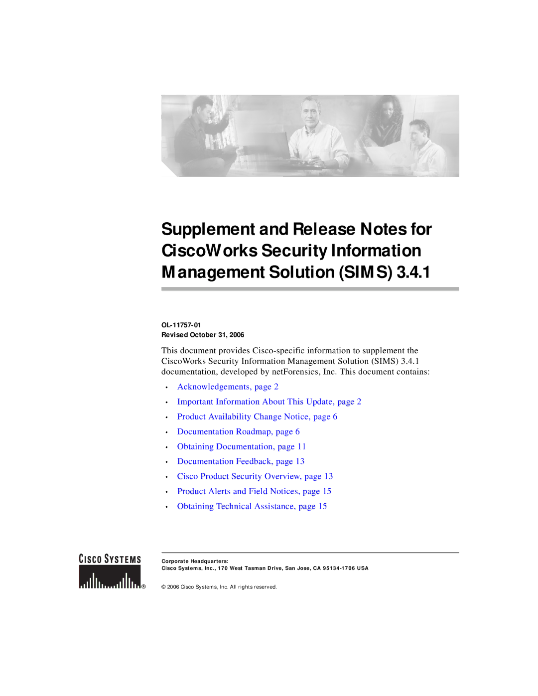 Cisco Systems manual OL-11757-01 Revised October 31 