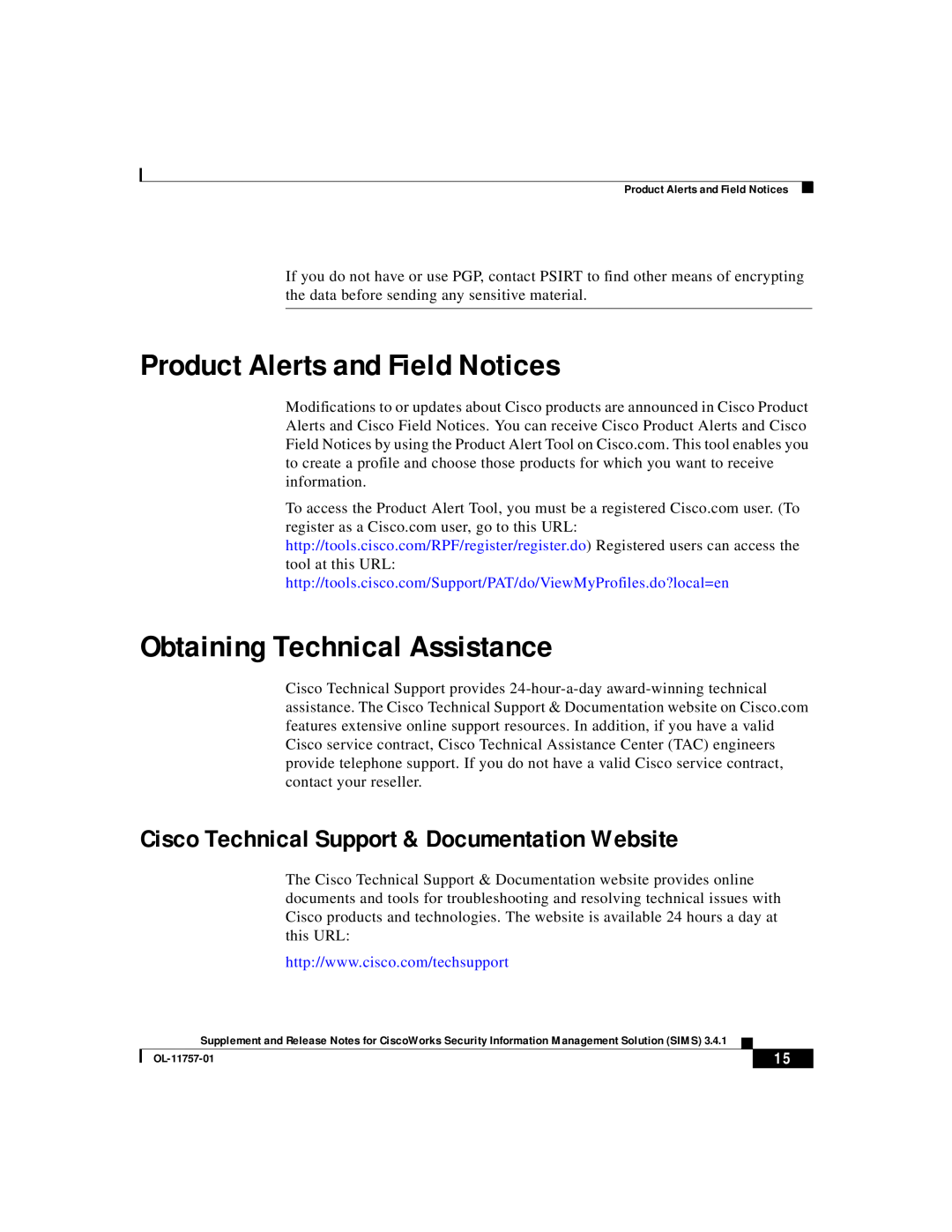 Cisco Systems OL-11757-01 manual Product Alerts and Field Notices, Obtaining Technical Assistance 