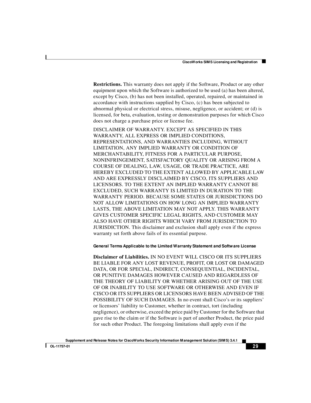 Cisco Systems OL-11757-01 manual 