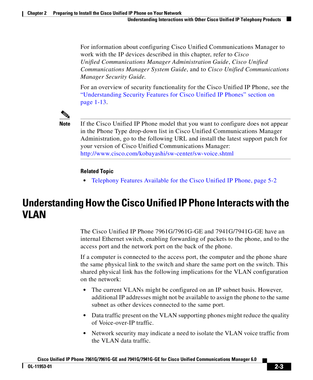 Cisco Systems OL-11953-01 manual Vlan, Related Topic 