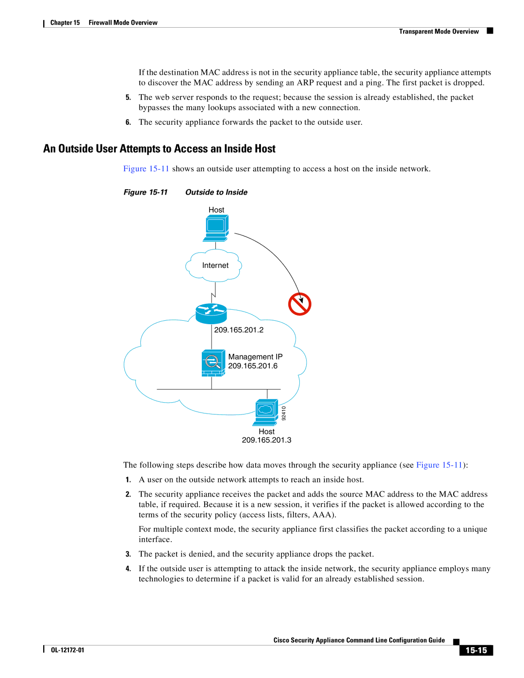 Cisco Systems OL-12172-01 manual 15-15, Outside to Inside 