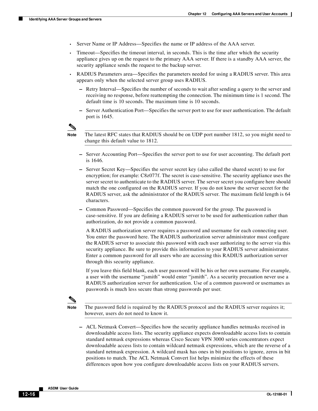 Cisco Systems OL-12180-01 manual 12-16 