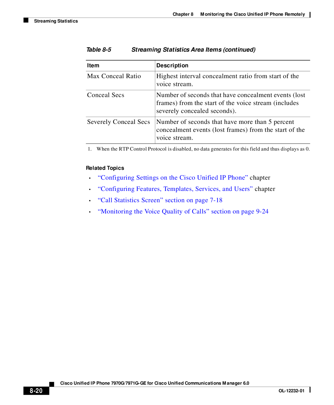 Cisco Systems OL-12232-01 manual Related Topics 