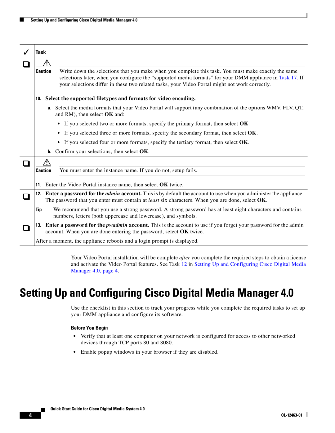 Cisco Systems OL-12463-01 quick start Setting Up and Configuring Cisco Digital Media Manager 