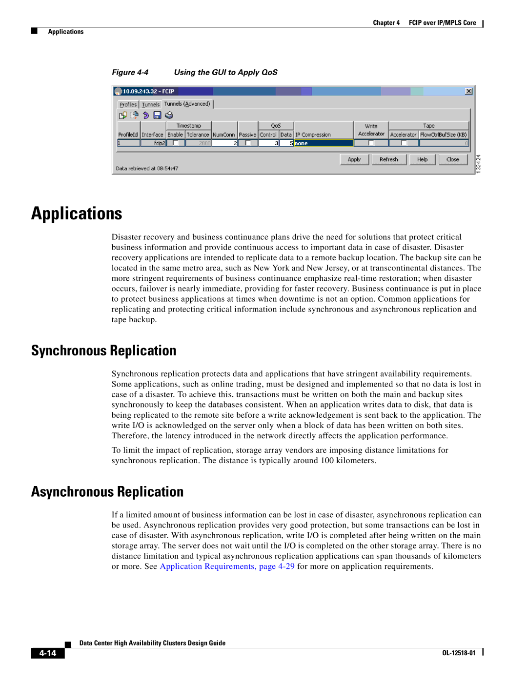 Cisco Systems OL-12518-01 manual Applications, Synchronous Replication, Asynchronous Replication 