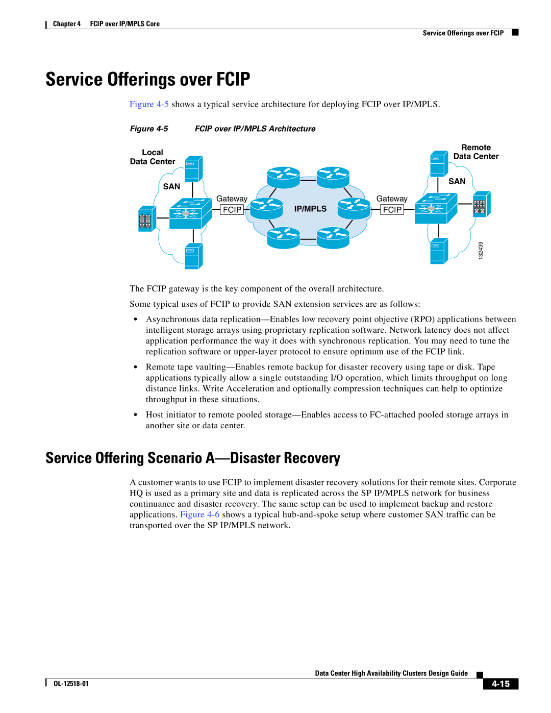 Cisco Systems OL-12518-01 manual Service Offerings over Fcip, Service Offering Scenario A-Disaster Recovery 