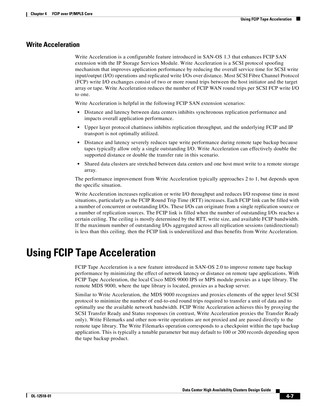 Cisco Systems OL-12518-01 manual Using Fcip Tape Acceleration, Write Acceleration 