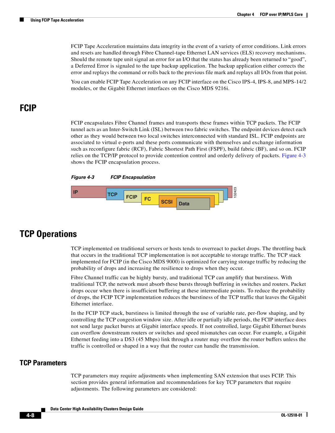 Cisco Systems OL-12518-01 manual TCP Operations, TCP Parameters 