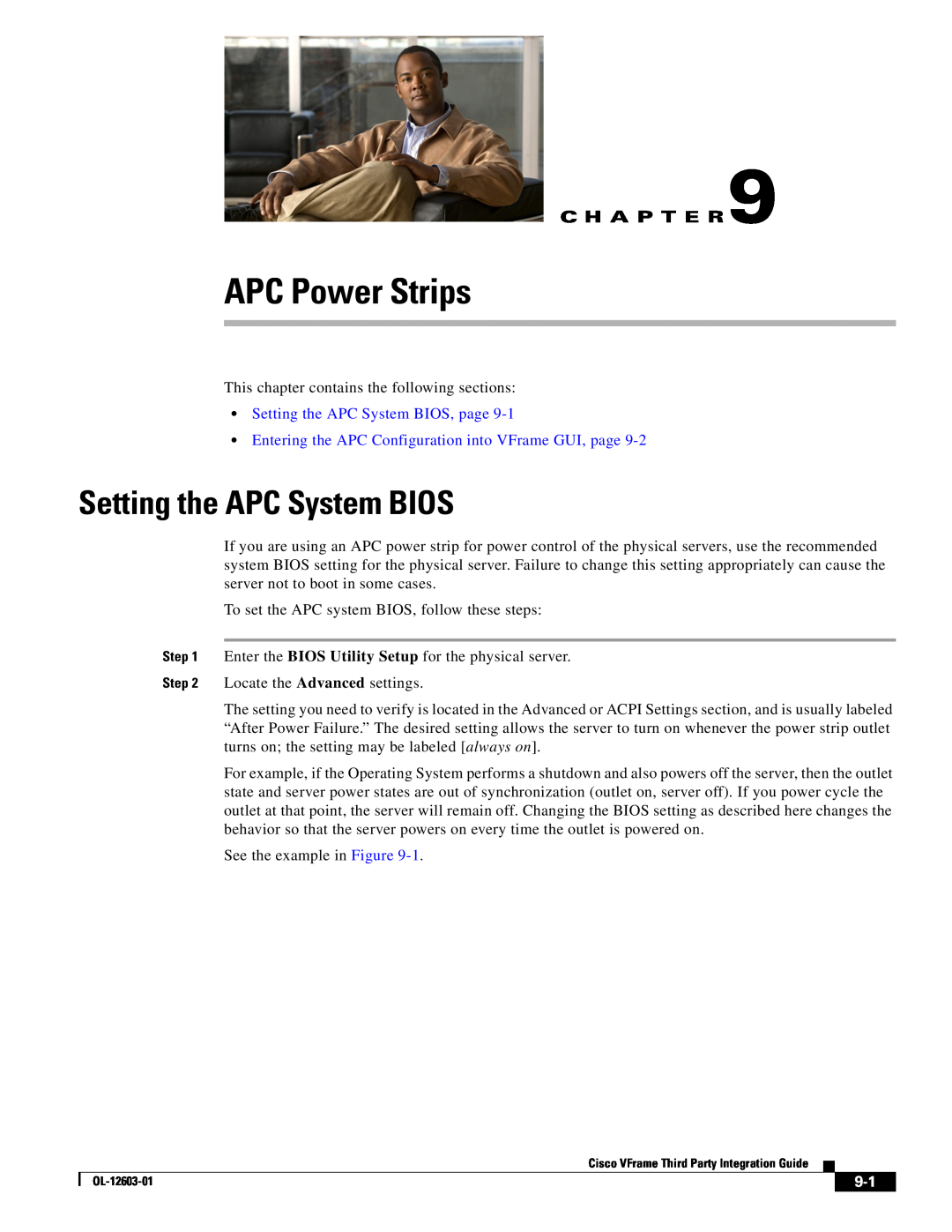 Cisco Systems OL-12603-01 manual Setting the APC System BIOS, APC Power Strips, C H A P T E R 