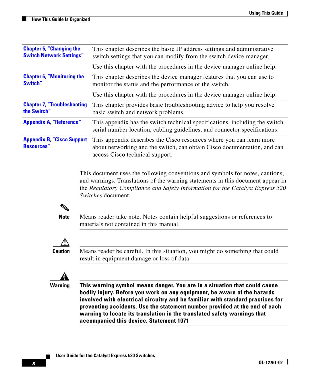 Cisco Systems OL-12761-02 manual Monitor the status and the performance of the switch 