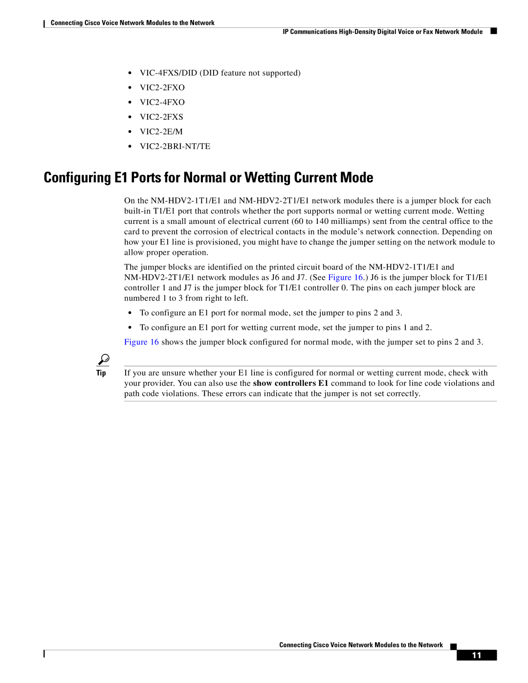 Cisco Systems OL-12812-01 manual Configuring E1 Ports for Normal or Wetting Current Mode 