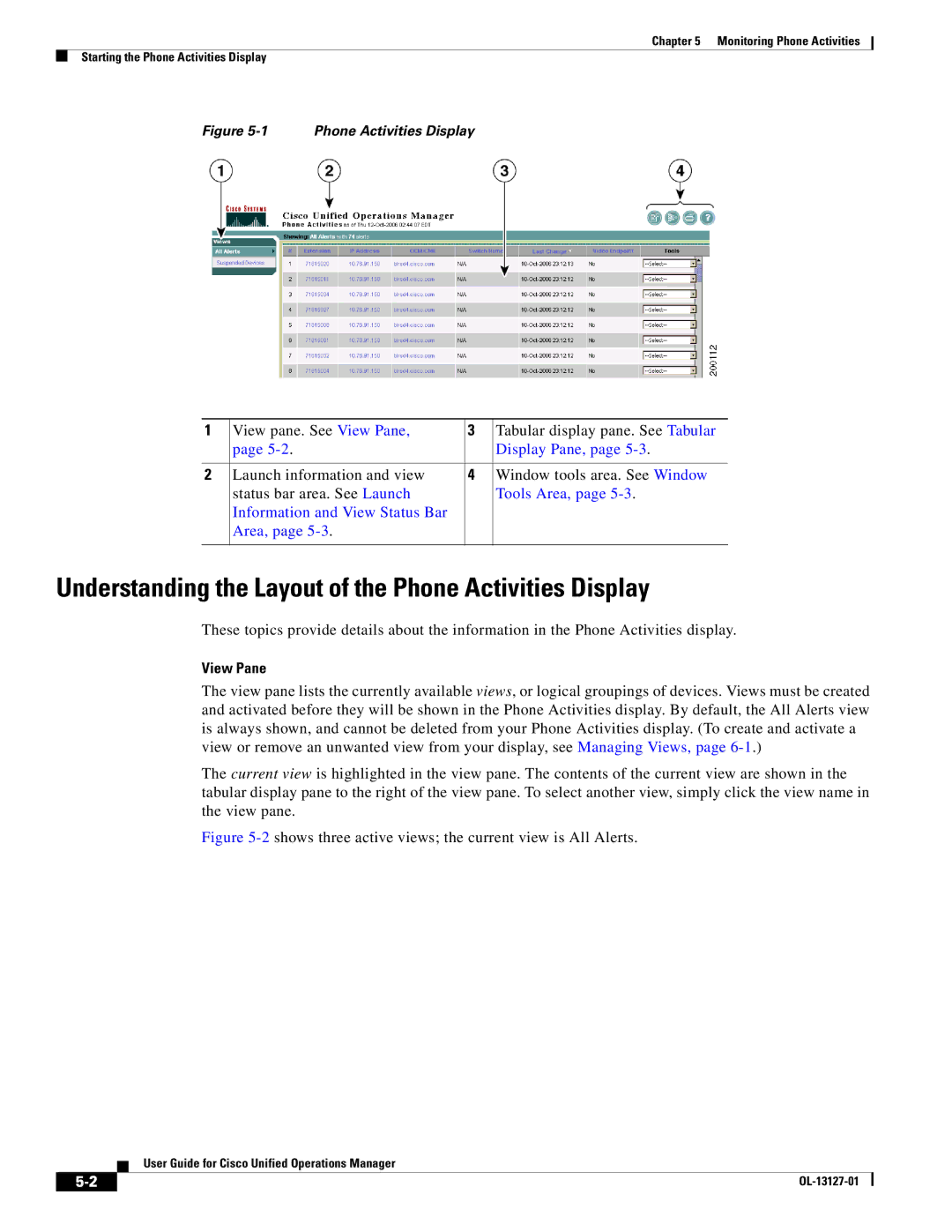 Cisco Systems OL-13127-01 manual Understanding the Layout of the Phone Activities Display, View Pane 