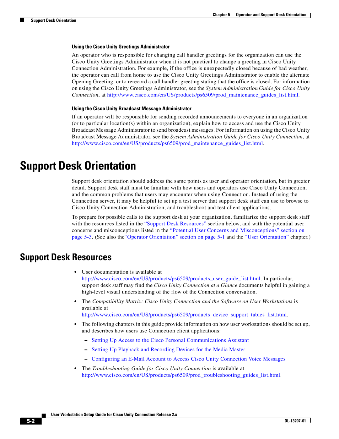 Cisco Systems OL-13207-01 setup guide Support Desk Orientation, Support Desk Resources 