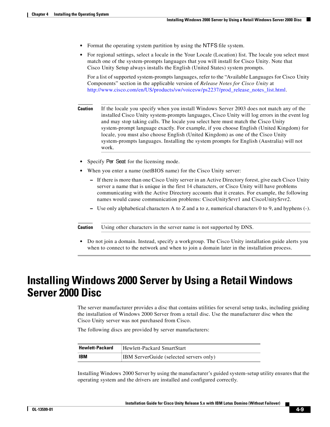 Cisco Systems OL-13599-01 manual IBM ServerGuide selected servers only 