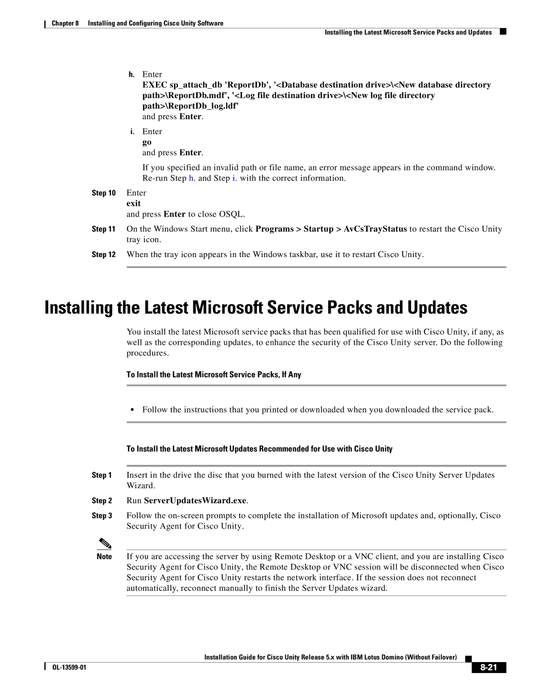 Cisco Systems OL-13599-01 manual Exit, To Install the Latest Microsoft Service Packs, If Any 