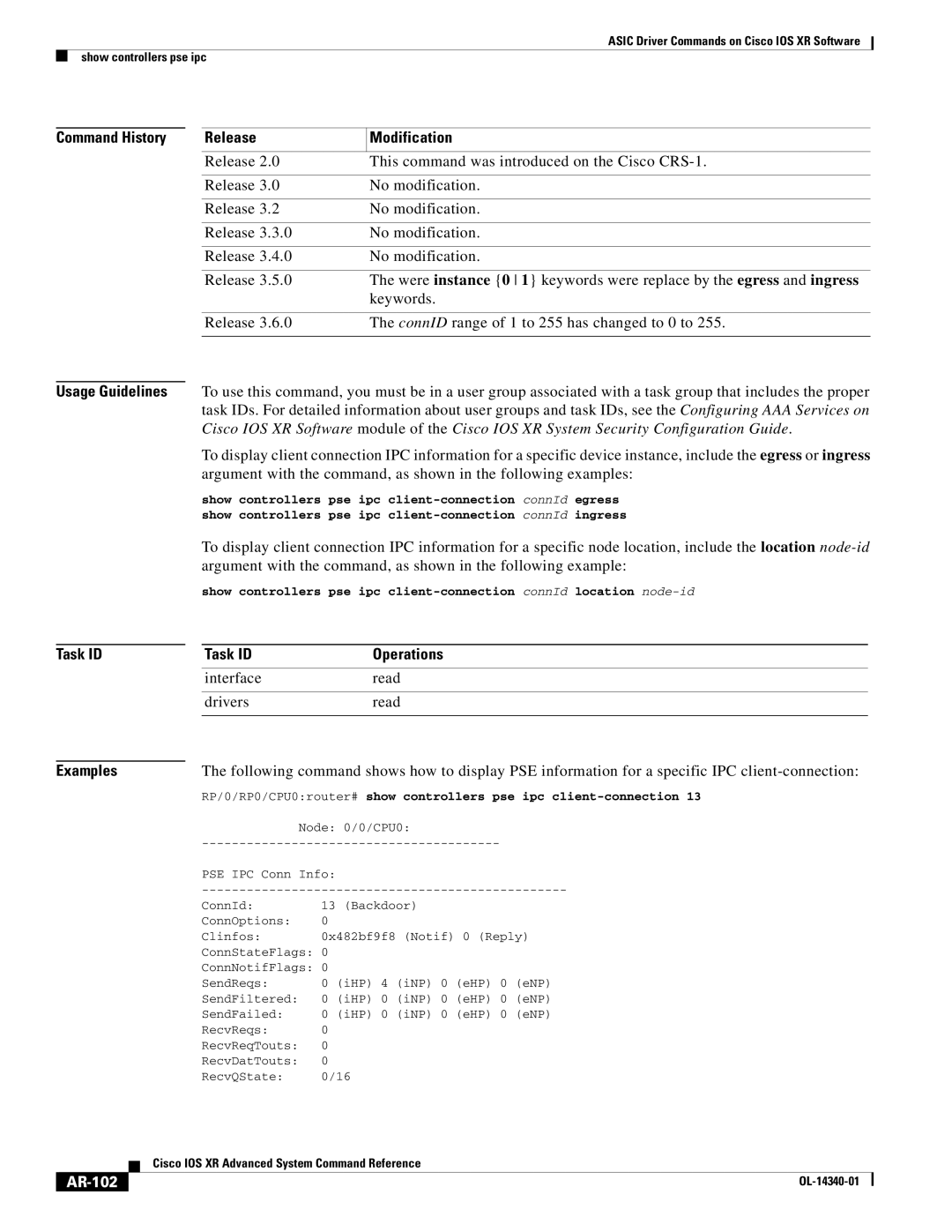 Cisco Systems OL-14340-01 manual Argument with the command, as shown in the following example, AR-102 