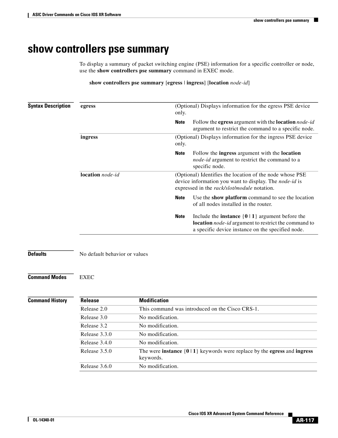 Cisco Systems OL-14340-01 manual Show controllers pse summary, AR-117 