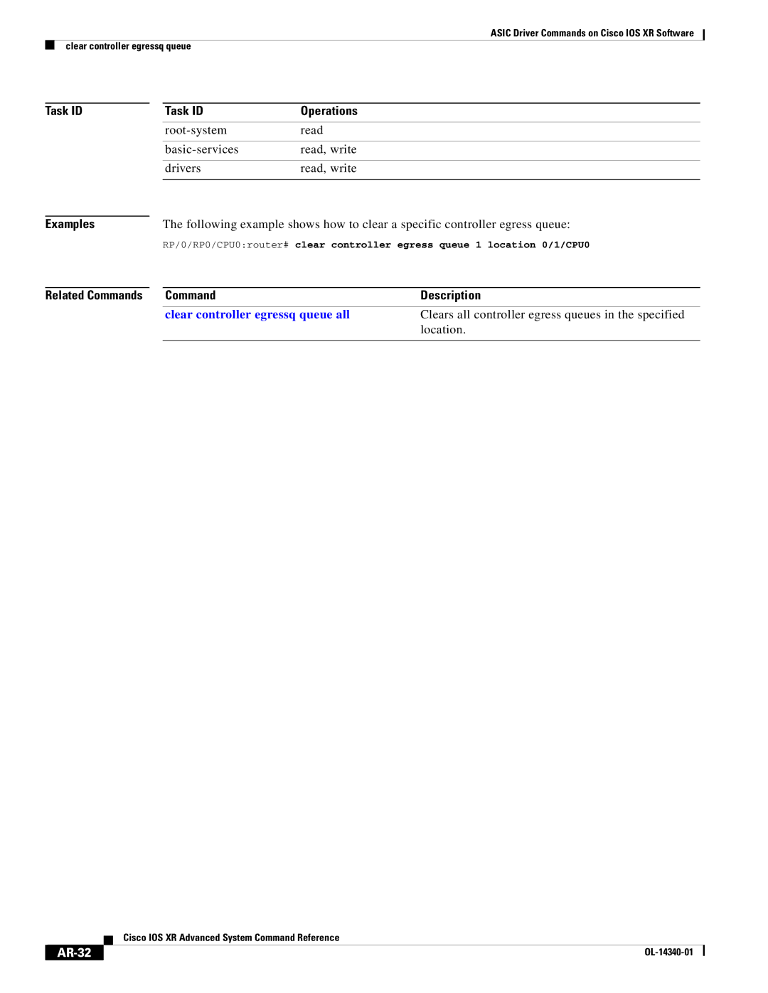 Cisco Systems OL-14340-01 manual Root-system Read Basic-services Read, write Drivers, Location, AR-32 