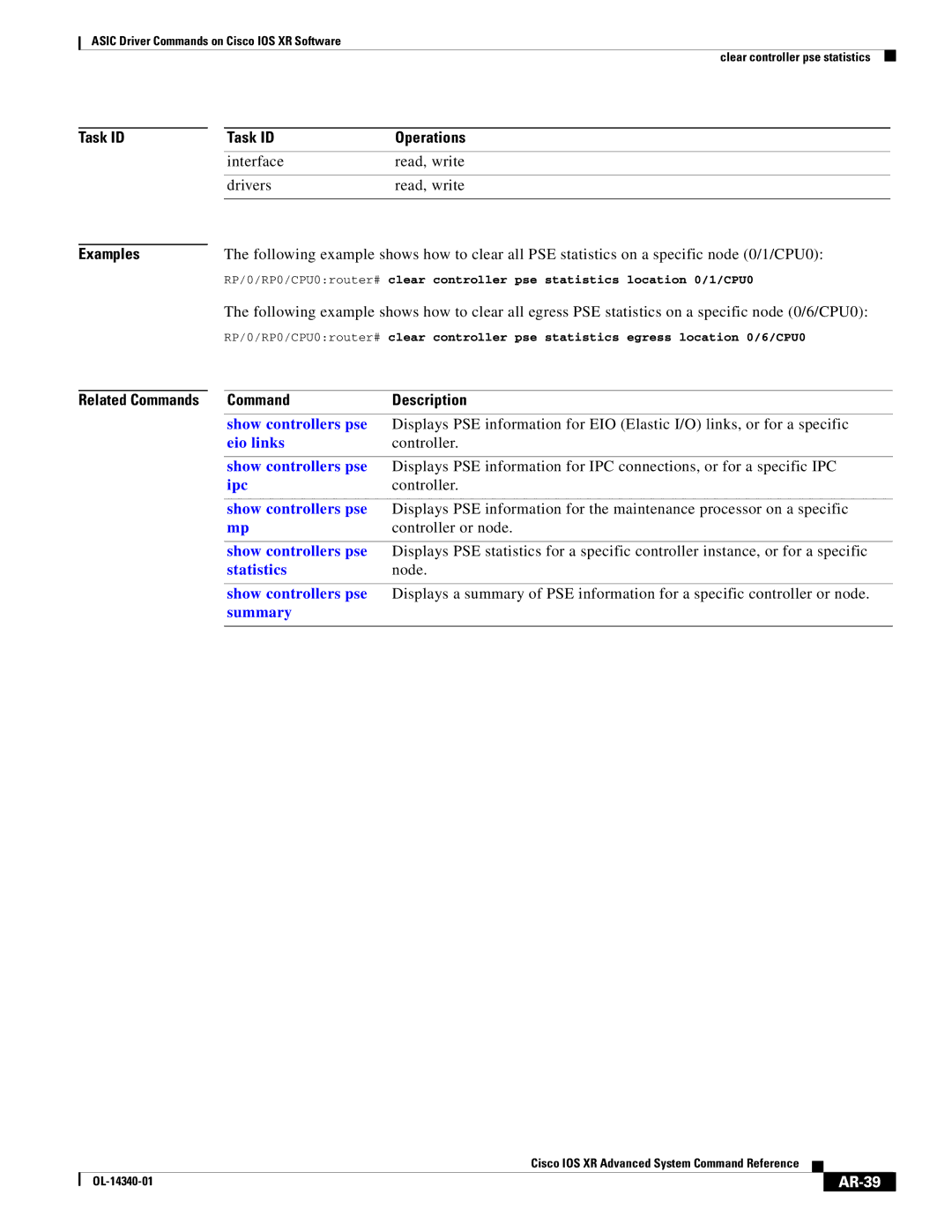 Cisco Systems OL-14340-01 manual Interface Read, write Drivers, AR-39 