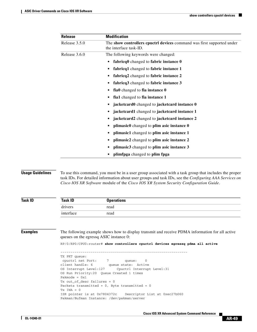 Cisco Systems OL-14340-01 manual Queues on the egressq Asic instance, AR-49 