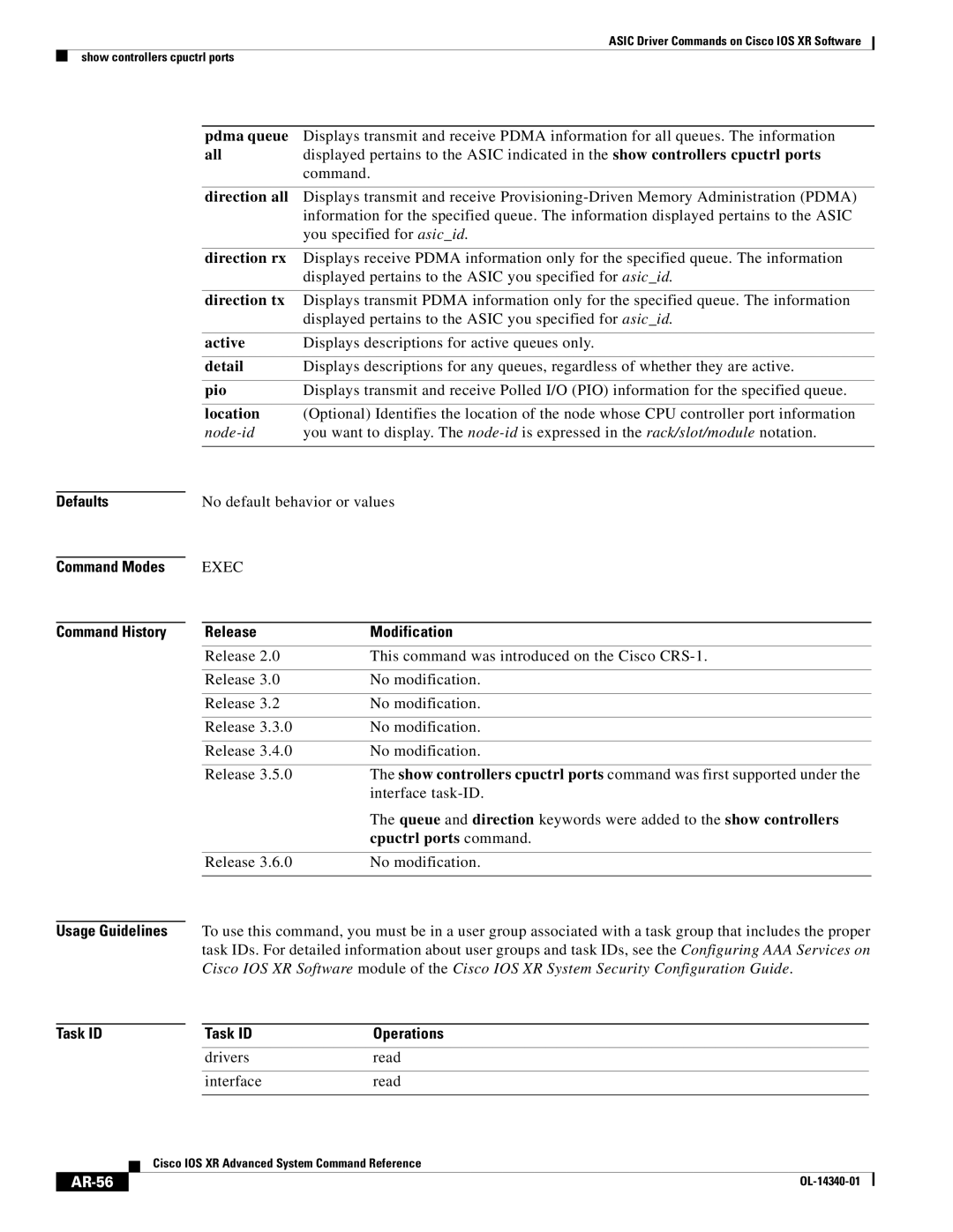 Cisco Systems OL-14340-01 manual Command, You specified for asicid, Displayed pertains to the Asic you specified for asicid 