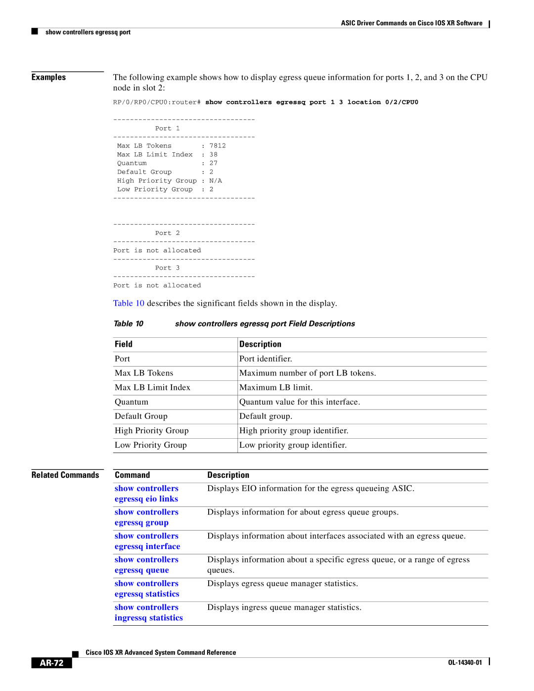 Cisco Systems OL-14340-01 manual Node in slot, AR-72 