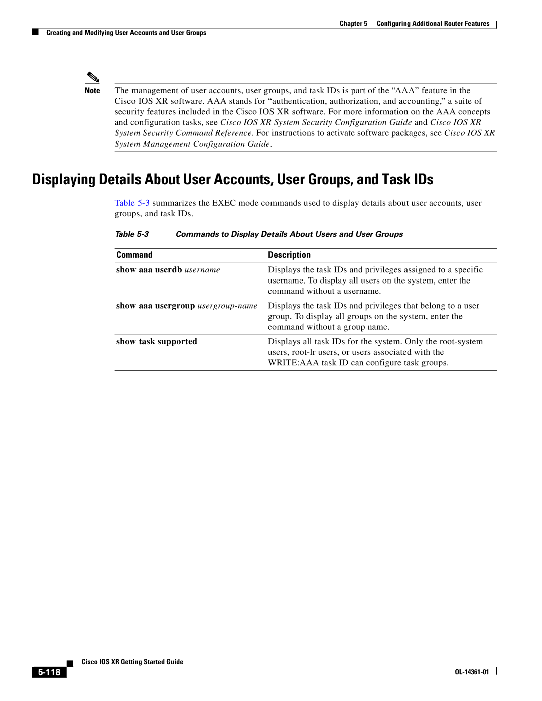 Cisco Systems OL-14361-01 manual Command Description, 118 