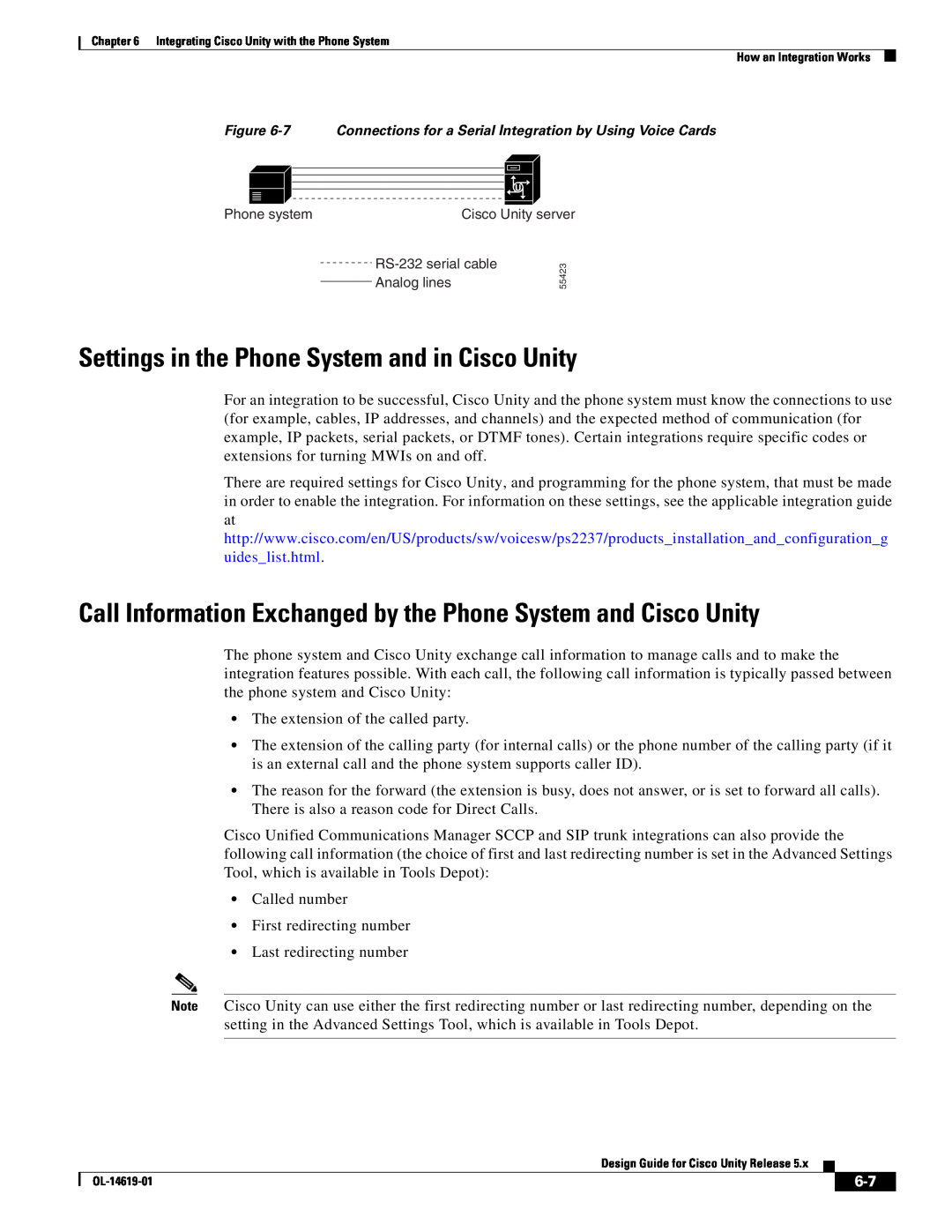 Cisco Systems OL-14619-01 manual Settings in the Phone System and in Cisco Unity 