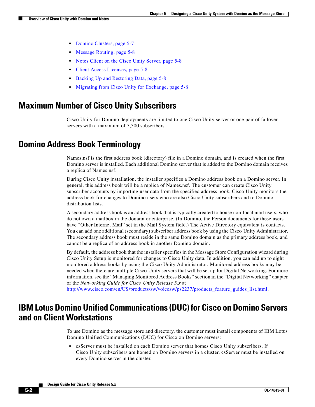 Cisco Systems OL-14619-01 manual Maximum Number of Cisco Unity Subscribers, Domino Address Book Terminology 