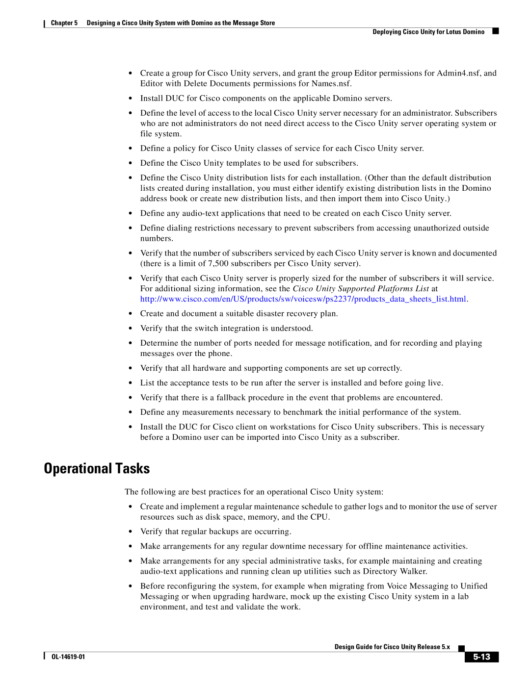 Cisco Systems OL-14619-01 manual Operational Tasks 