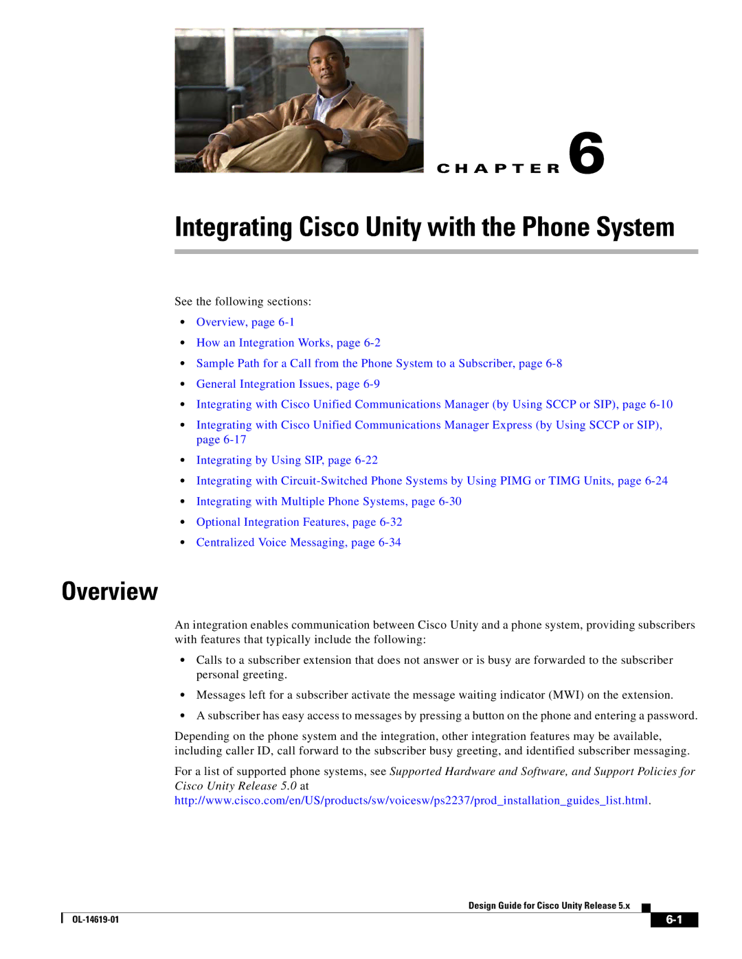 Cisco Systems OL-14619-01 manual Integrating Cisco Unity with the Phone System, Overview 