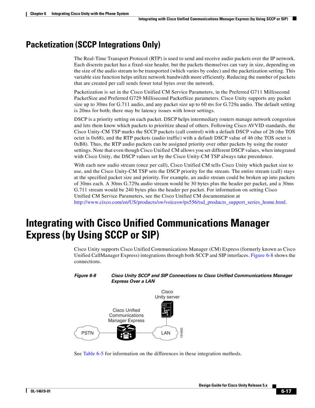 Cisco Systems OL-14619-01 manual Packetization Sccp Integrations Only 