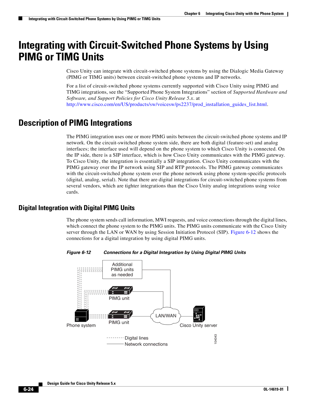 Cisco Systems OL-14619-01 manual Description of Pimg Integrations, Digital Integration with Digital Pimg Units 