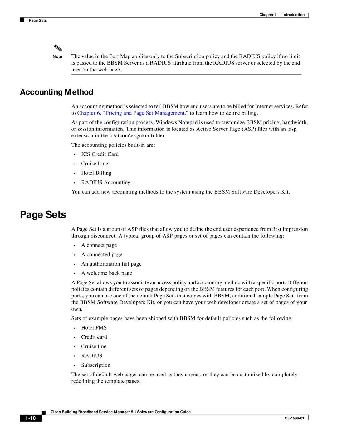 Cisco Systems OL-1566-01 user service Sets, Accounting Method 