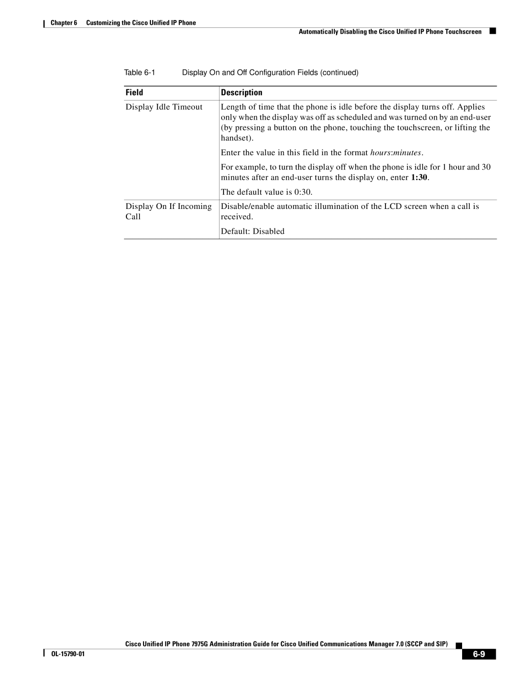 Cisco Systems OL-15790-01 manual Field Description 