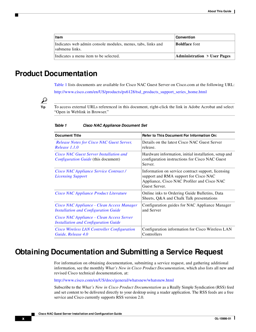 Cisco Systems OL-15986-01 manual Product Documentation, Refer to This Document For Information On 