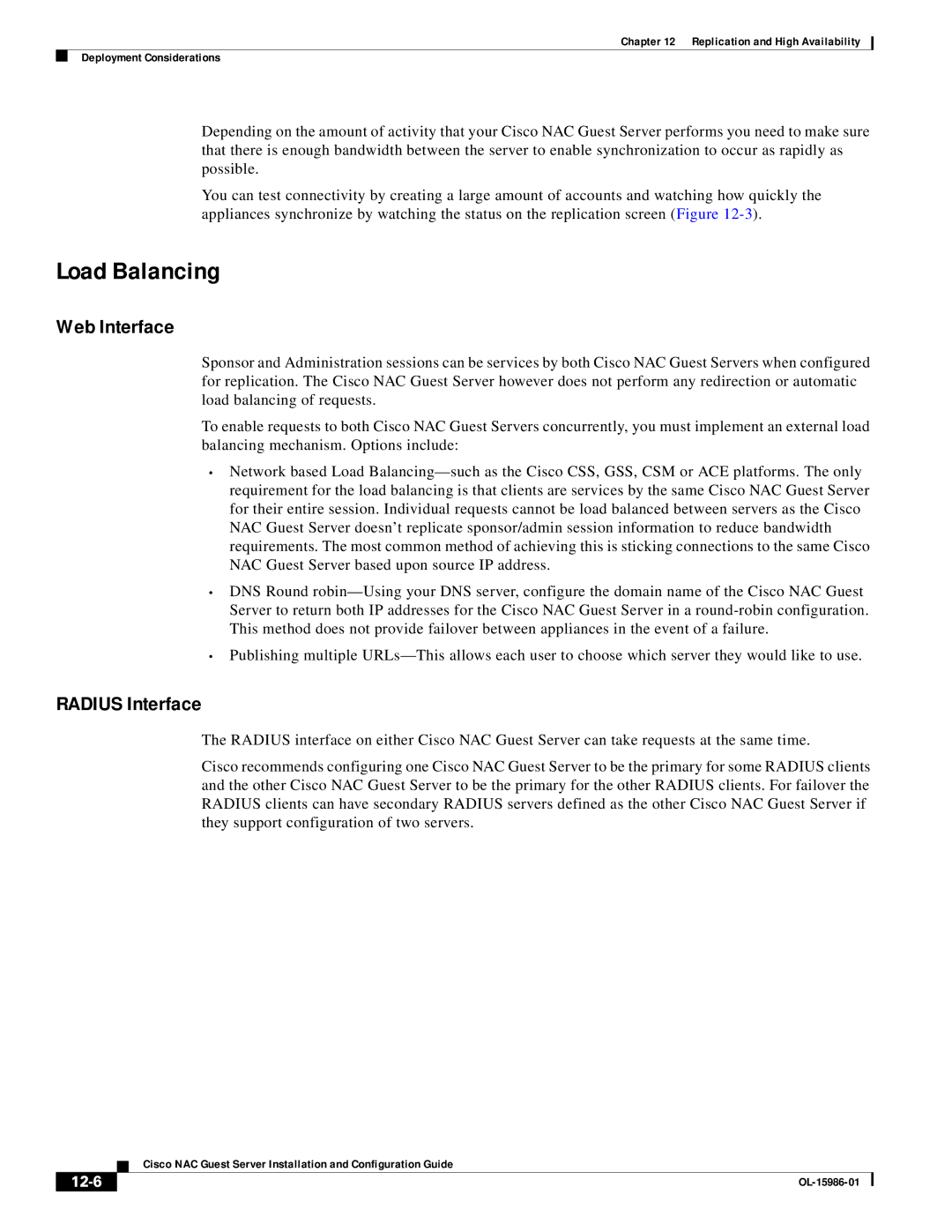 Cisco Systems OL-15986-01 manual Load Balancing, 12-6 