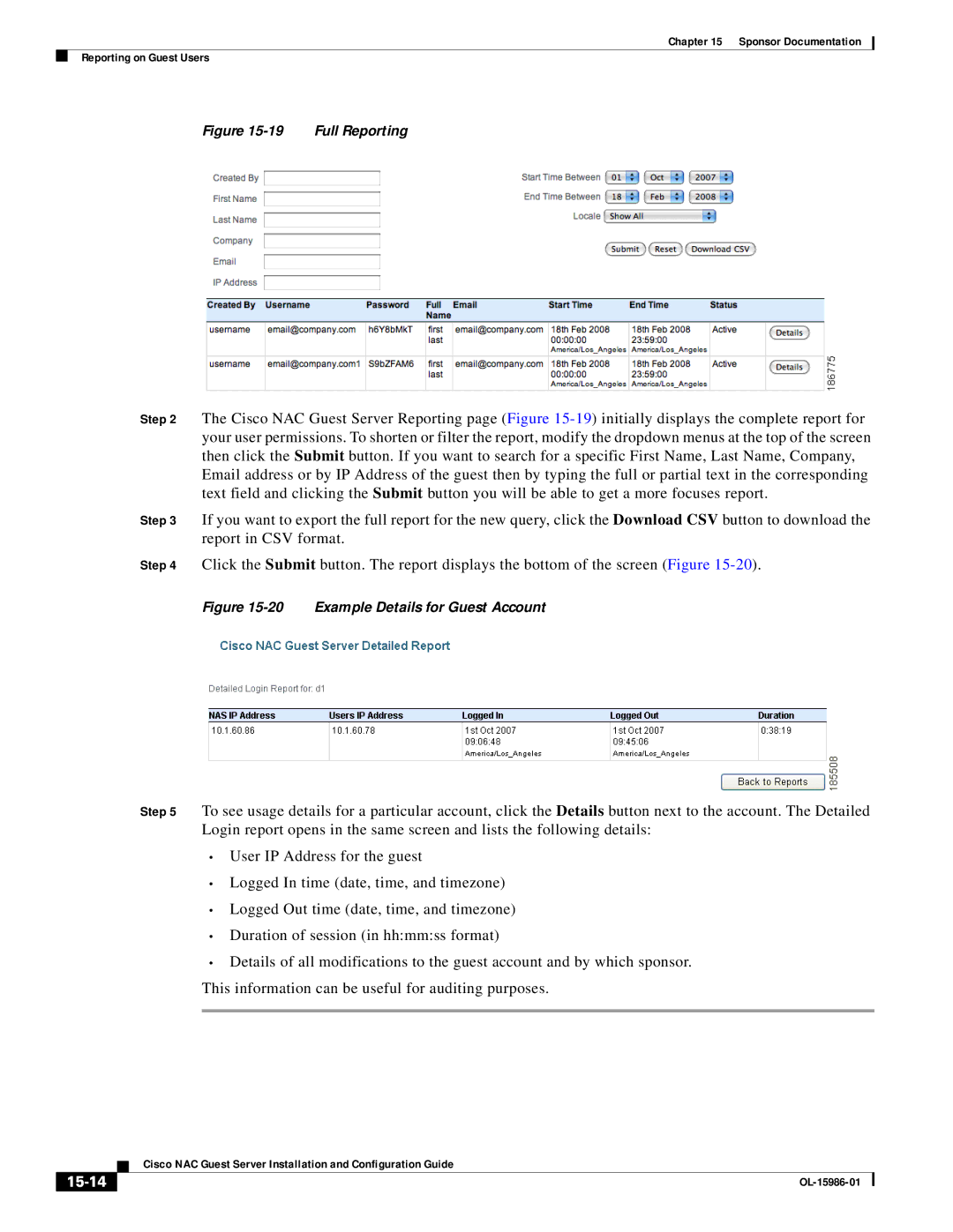 Cisco Systems OL-15986-01 manual 15-14, Example Details for Guest Account 