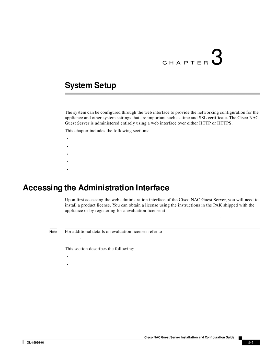 Cisco Systems OL-15986-01 manual System Setup, Accessing the Administration Interface 