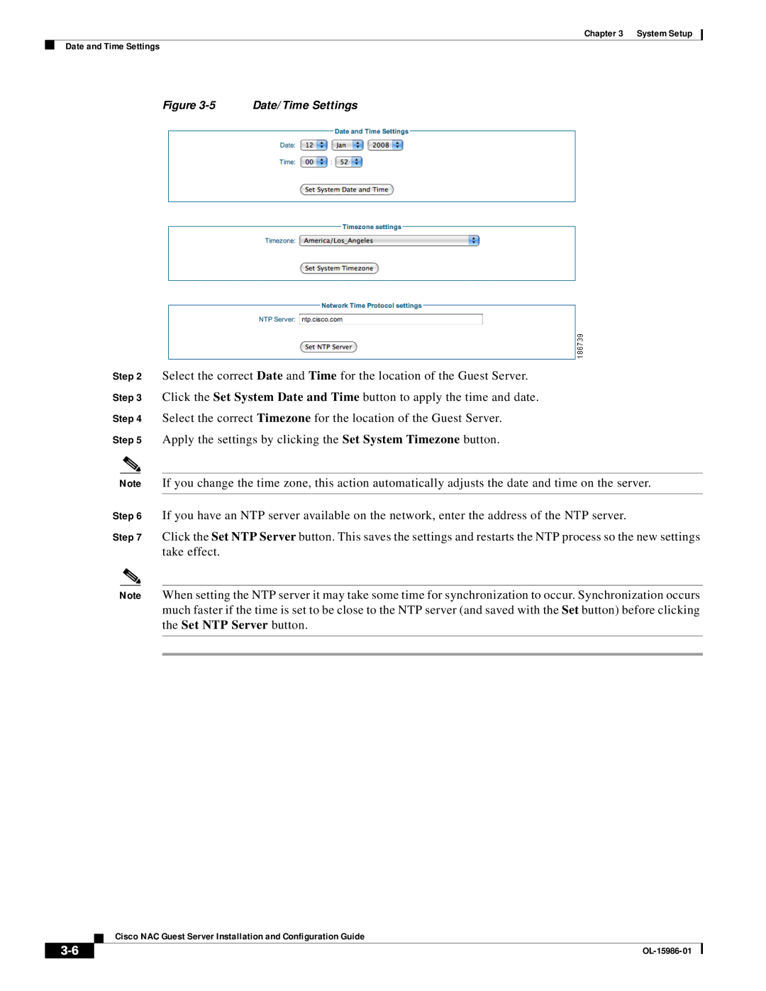 Cisco Systems OL-15986-01 manual Date/Time Settings 