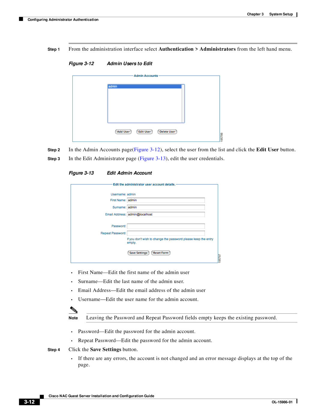 Cisco Systems OL-15986-01 manual Admin Users to Edit 