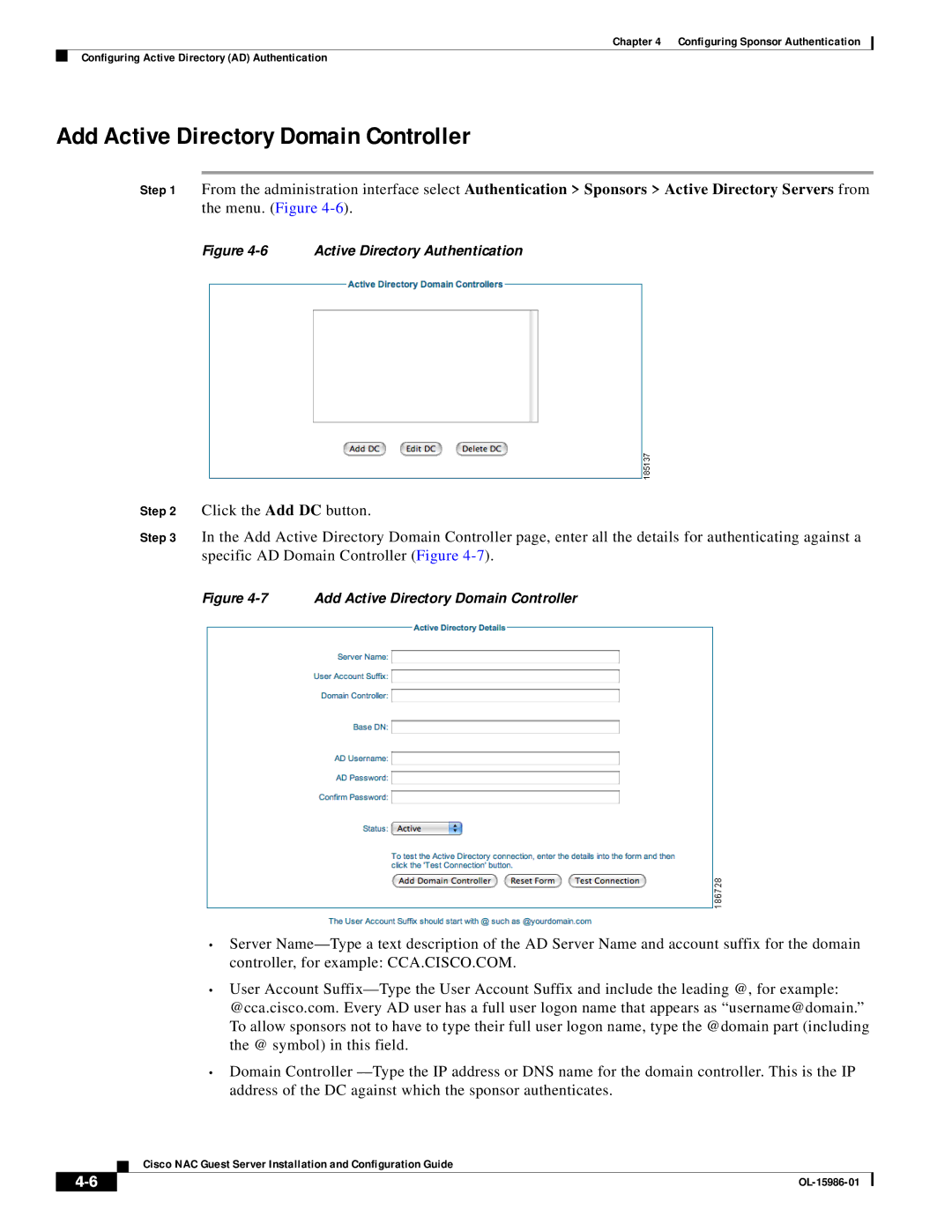 Cisco Systems OL-15986-01 manual Add Active Directory Domain Controller, Active Directory Authentication 